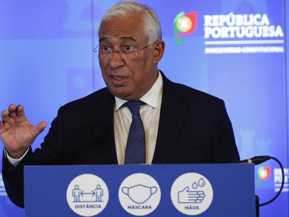Le Premier ministre portugais Antonio Costa a annoncé samedi un reconfinement partiel dès mercredi. © KEYSTONE/EPA/ANTONIO COTRIM