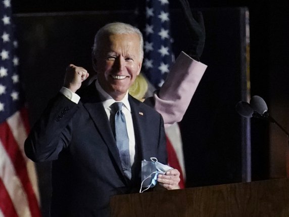 Le candidat démocrate à la Maison Blanche Joe Biden a affirmé dans la nuit de mardi à mercredi qu'il était "en bonne voie de gagner" la présidentielle. © KEYSTONE/AP/Paul Sancya