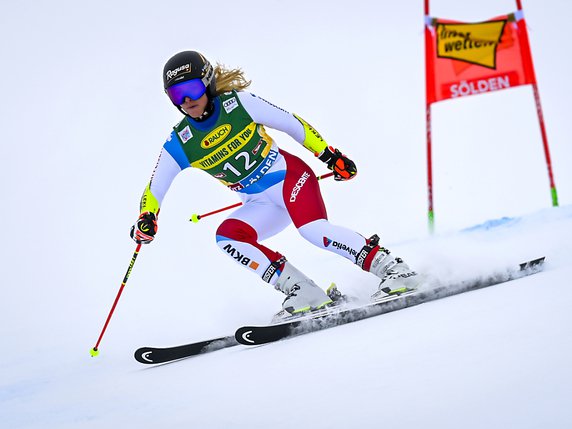 Lara Gut-Behrami en tête de la qualification à Lech © KEYSTONE/GIAN EHRENZELLER