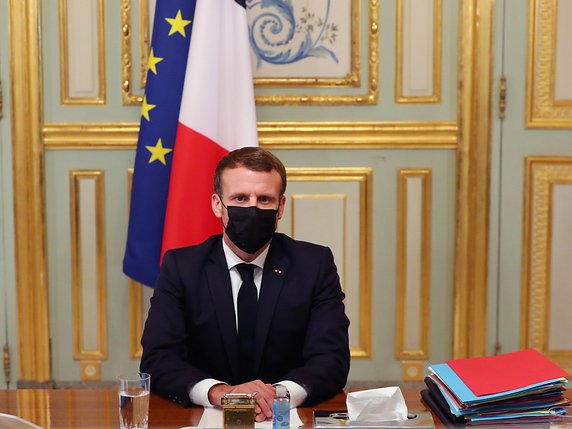 Le président français Emmanuel Macron s'est dit "choqué" par l'affaire du producteur noir tabassé (archives). © KEYSTONE/EPA/THIBAULT CAMUS / POOL