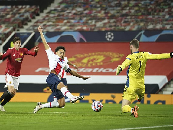 Marquinhos inscrit le deuxième but du PSG © KEYSTONE/AP/Dave Thompson