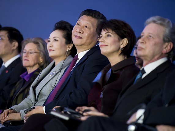 Xi Jinping avait participé au WEF 2017. Il avait alors fait des promesses d'ouverture économique de la Chine (archives). © KEYSTONE/GIAN EHRENZELLER