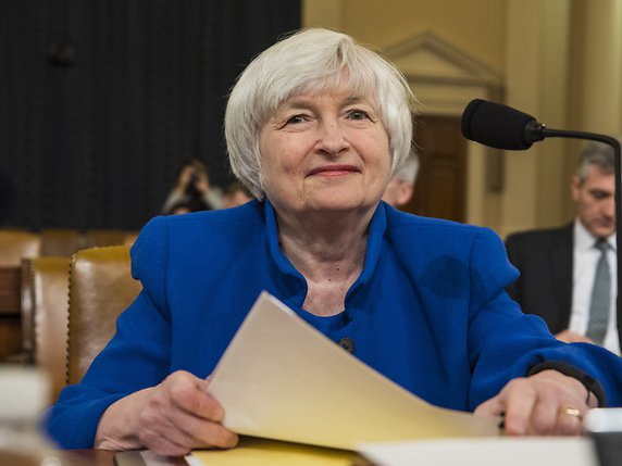 Janet Yellen a été présidente de la Fed de 2014 à 2018 (archives). © KEYSTONE/EPA/JIM LO SCALZO