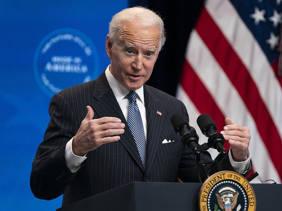 Joe Biden a parlé avec Vladimir Poutine du traité New Start et de la situation en Ukraine (archives). © KEYSTONE/AP/Evan Vucci