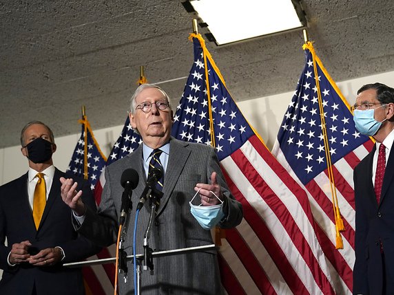 Le leader de la minorité républicaine au Sénat Mitch McConnell s'est opposé au procès de Donald Trump. © KEYSTONE/AP/Susan Walsh