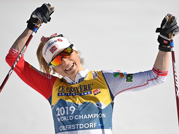 La Norvégienne Therese Johaug a cueilli son douzième titre mondial à Oberstdorf. © KEYSTONE/EPA/PHILIPP GUELLAND