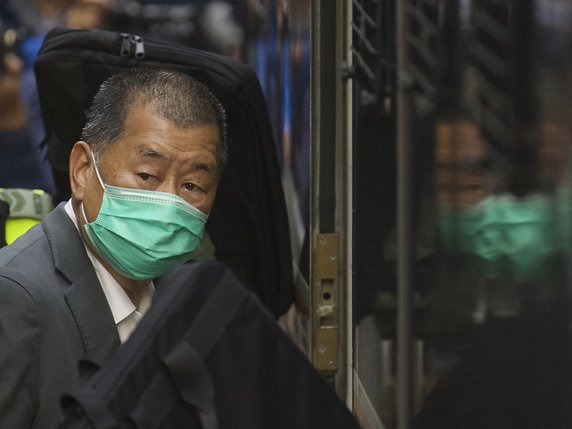 Le magnat de la presse hongkongais Jimmy Lai a été condamné à un an de prison. © KEYSTONE/AP/VINCENT YU