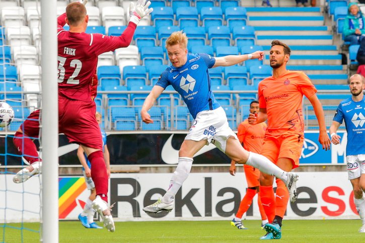 L'ouverture du score d'Ola Brynhildsen pour Molde. © KEYSTONE/EPA/Svein Ove Ekornesvag