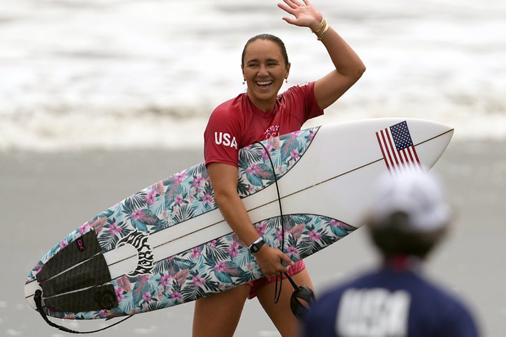 Carissa Moore est la première championne olympique de surf © KEYSTONE/AP/Francisco Seco