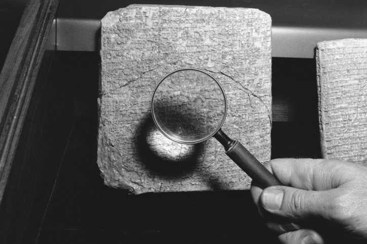 La tablette en argile comporte des fragments de "l'épopée de Gilgamesh" (image symbolique/Keystone archives). © KEYSTONE/AP/Edward Kitch
