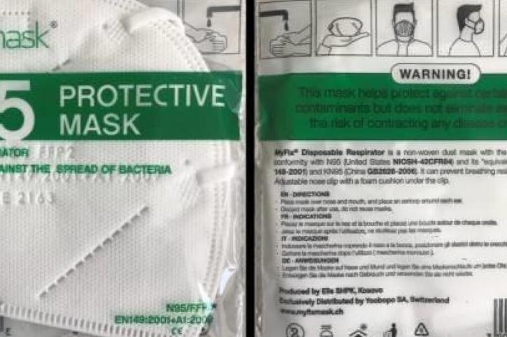 Les masques N95/FFP2 de la marque "myfixmask" offrent une protection insuffisante. © WBF