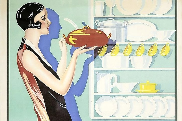 Affiche vintage. L’«idéal» de la femme au foyer a été largement exploité dans la publicité.  © DR