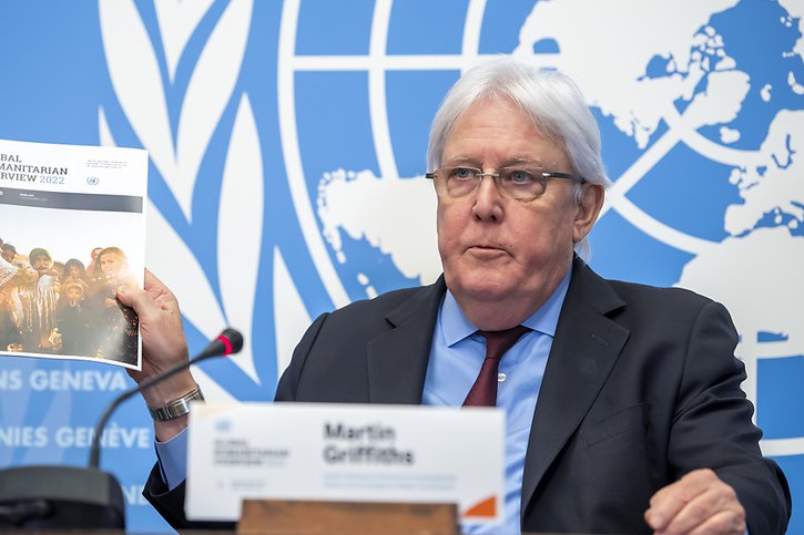 Le chef des affaires humanitaires de l'ONU Martin Griffiths estime que la pandémie va continuer à avoir des effets sur les besoins humanitaires dans différents pays. © KEYSTONE/MARTIAL TREZZINI