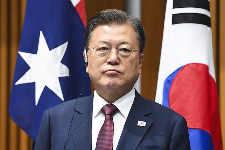 "Nous avons besoin des actions constructives de la Chine pour permettre la dénucléarisation de la RPDC", la Corée du Nord, a déclaré le président sud-coréen Moon Jae-in lors d'une visite en Australie, ajoutant que Séoul souhaitait entretenir de bonnes relations avec Pékin. © KEYSTONE/EPA/LUKAS COCH