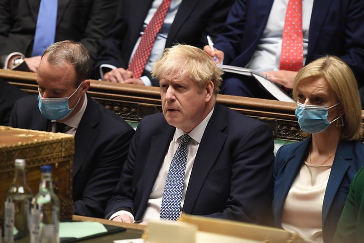 Boris Johnson s'accroche, contre vents et marées. © KEYSTONE/EPA/UK PARLIAMENT/JESSICA TAYLOR HANDOUT