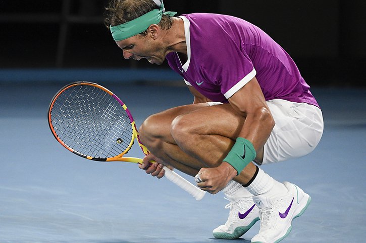 Rafael Nadal a perdu un set face à Karen Khachanov, mais il a assuré l'essentiel © KEYSTONE/AP/Andy Brownbill