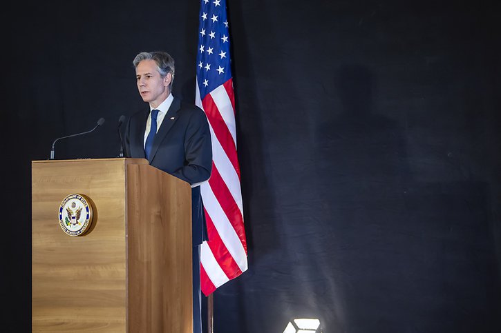 Le secrétaire d'Etat américain Antony Blinken estime que les deux pays ont désormais une meilleure compréhension de leurs demandes et inquiétudes. © KEYSTONE/MARTIAL TREZZINI