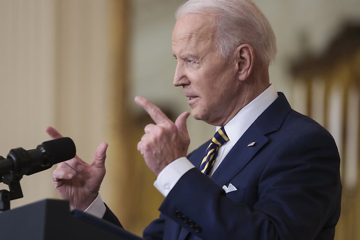 Le président américain Joe Biden a insulté le journaliste dans le brouhaha d'une fin de table ronde à la Maison-Blanche (archives). © KEYSTONE/EPA/Oliver Contreras / POOL