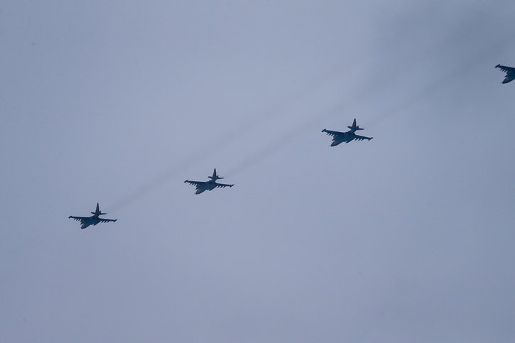 L'armée de l'air russe tend à tirer des missiles air-sol sur des cibles ukrainiennes depuis l'espace aérien russe ou bélarusse, selon Washington (archives). © KEYSTONE/AP/ALEXANDER ZEMLIANICHENKO JR