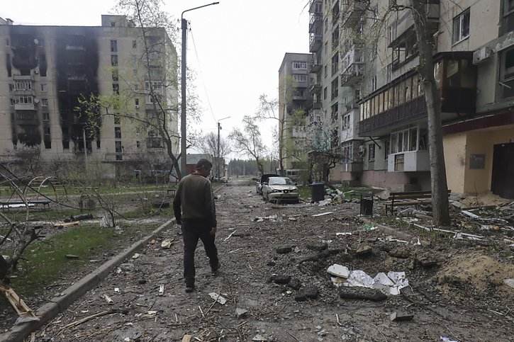 Le sort de Severodonetsk ressemble à celui de Marioupol, avec un paysage de plus en plus apocalyptique après plusieurs semaines de siège. © KEYSTONE/EPA/STR