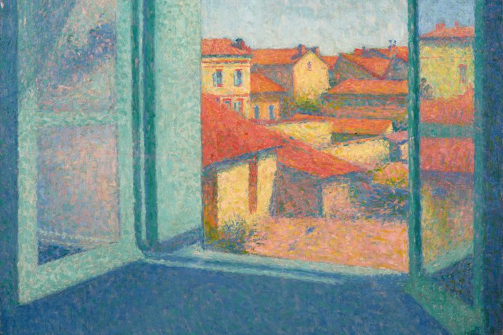 Un des tableaux visibles du peintre occitan Achille Laugé à la Fondation de l'Hermitage: "Fenêtre ouverte à Toulouse" , vers 1920-1925 (huile sur toile). © Daniel Martin/Fondation de l'Hermitage