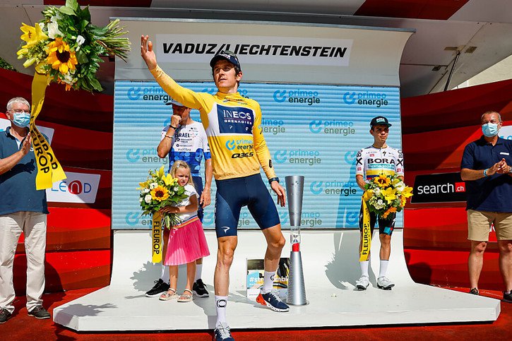 Geraint Thomas a montré sa forme lors de sa récente victoire au Tour de Suisse. © KEYSTONE/AP/Eddy Risch