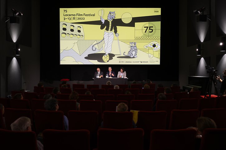 C'est avec une assise financière renforcée que le Festival du film de Locarno a présenté le programme de sa 75e édition mercredi. © KEYSTONE/ANTHONY ANEX