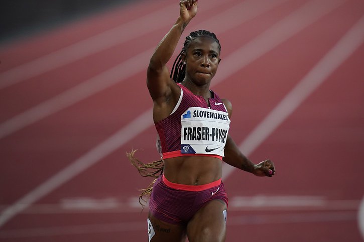 Shelly-Ann Fraser-Pryce a réalisé 10''62 mercredi à Monaco © KEYSTONE/AP/Daniel Cole