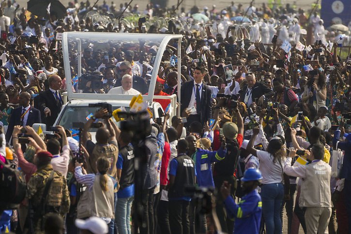 La République démocratique du Congo est le pays africain où il y a le plus de catholiques. © KEYSTONE/AP/Gregorio Borgia