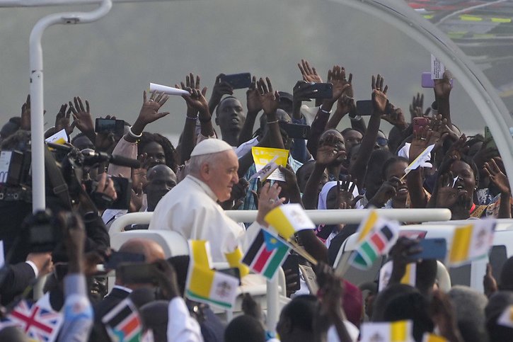 Le pape François a suscité une grande effervescence au Soudan du Sud. © KEYSTONE/AP/Gregorio Borgia