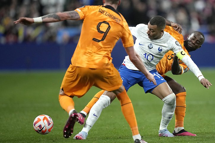 Kylian Mbappé n'a pas ménagé les Néerlandais. © KEYSTONE/AP/Christophe Ena