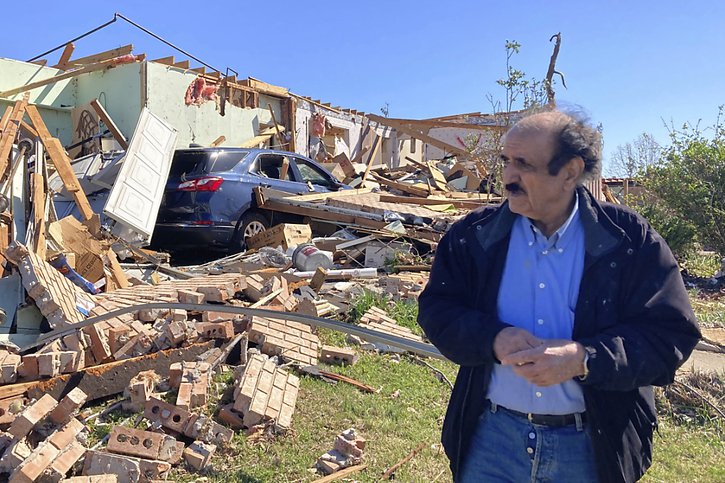 La capitale de l'Arkansas, Little Rock, a été particulièrement frappée, plusieurs maisons ayant été éventrées. © KEYSTONE/AP/Andrew DeMillo