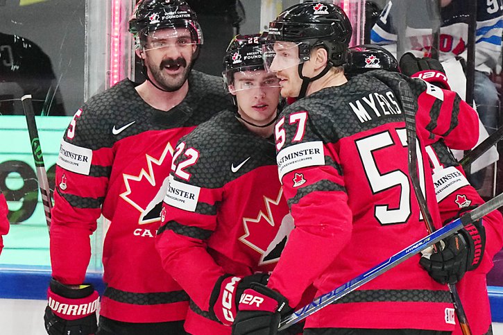 Les Canadiens sont encore au rendez-vous des demi-finales. © KEYSTONE/AP/Pavel Golovkin