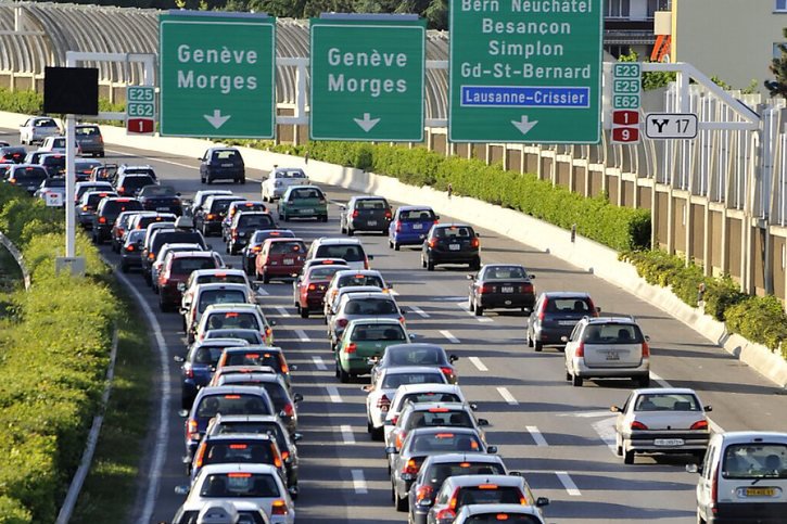 L'arc lémanique figure parmi les points noirs du réseau routier (archives). © KEYSTONE/DOMINIC FAVRE