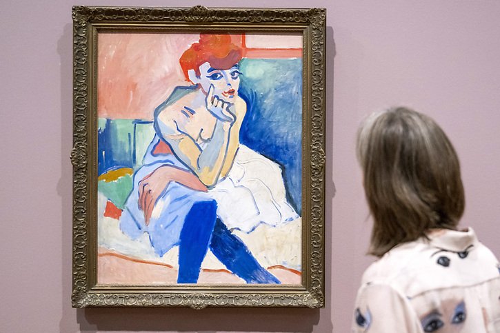 "La Femme en chemise", réalisée par André Derain en 1906, est présentée au Kunstmuseum de Bâle dans le cadre de l'exposition "Matisse, Derain et leurs amis". © KEYSTONE/GEORGIOS KEFALAS
