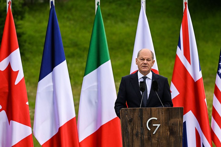 La création du club climat du G7 avait été annoncée l'an dernier par le chancelier allemand Olaf Scholz (archives). © KEYSTONE/DPA/PETER KNEFFEL