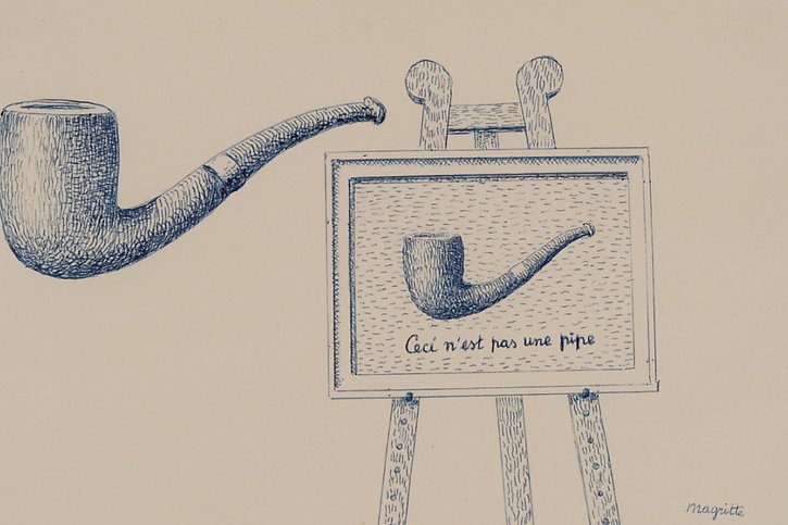 "Ceci n'est pas une pipe" (1965), un dessin au crayon sur papier de René Magritte, est une des oeuvres de la collection de l'artiste américain Jasper John exposée au Kunstmuseum à Bâle. © Collection Jasper Johns