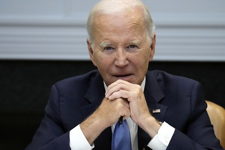 Joe Biden ne veut pas lâcher l'Ukraine, a-t-il dit dimanche. © KEYSTONE/AP/Susan Walsh